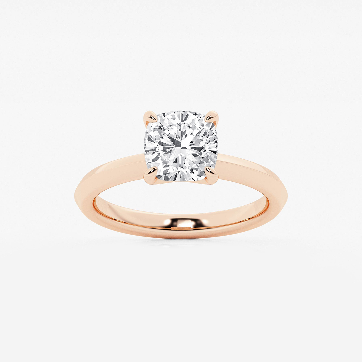 2 ctw Cushion Lab Grown Diamond Knife Edge Solitaire Engagement Ring
