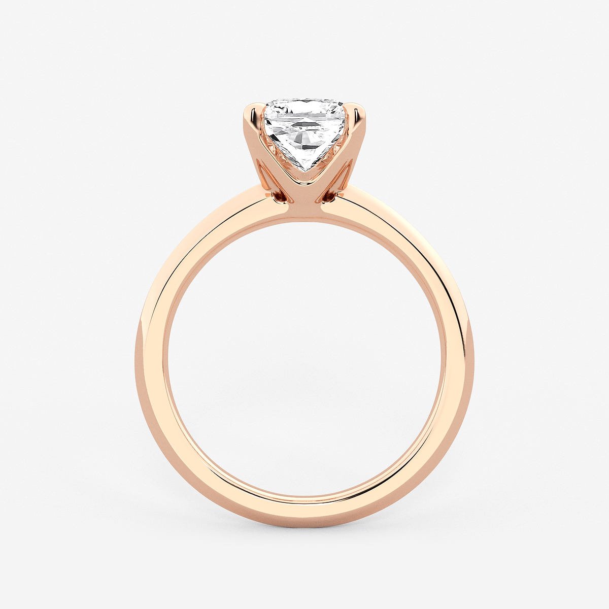 Additional Image 1 for  2 ctw Cushion Lab Grown Diamond Knife Edge Solitaire Engagement Ring