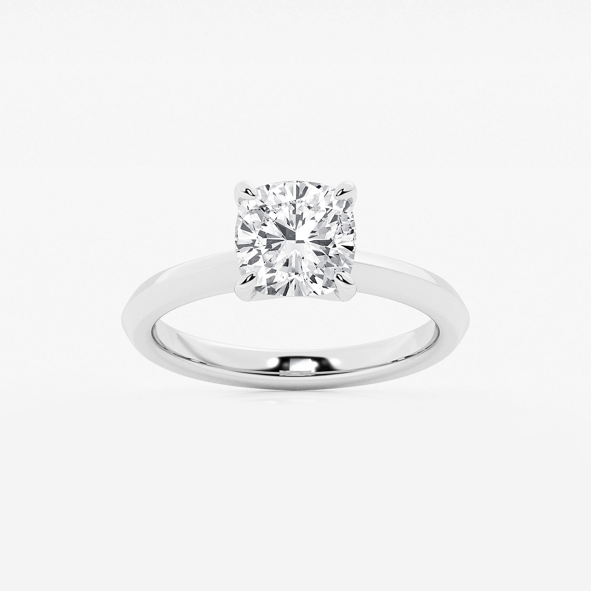 2 ctw Cushion Lab Grown Diamond Knife Edge Solitaire Engagement Ring