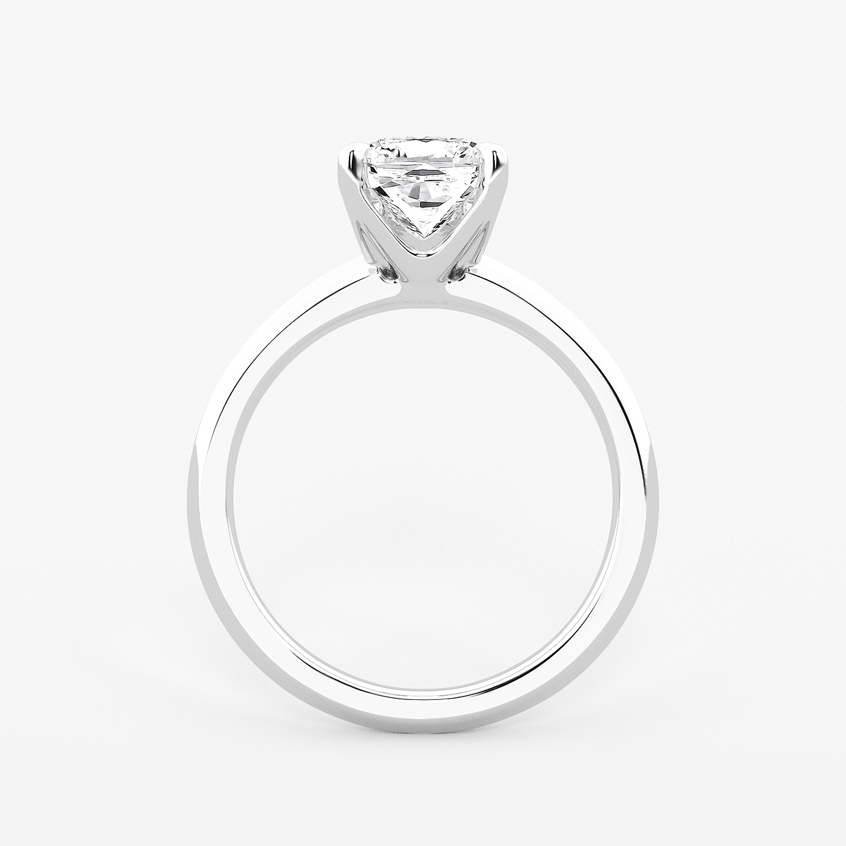 Additional Image 1 for  2 ctw Cushion Lab Grown Diamond Knife Edge Solitaire Engagement Ring