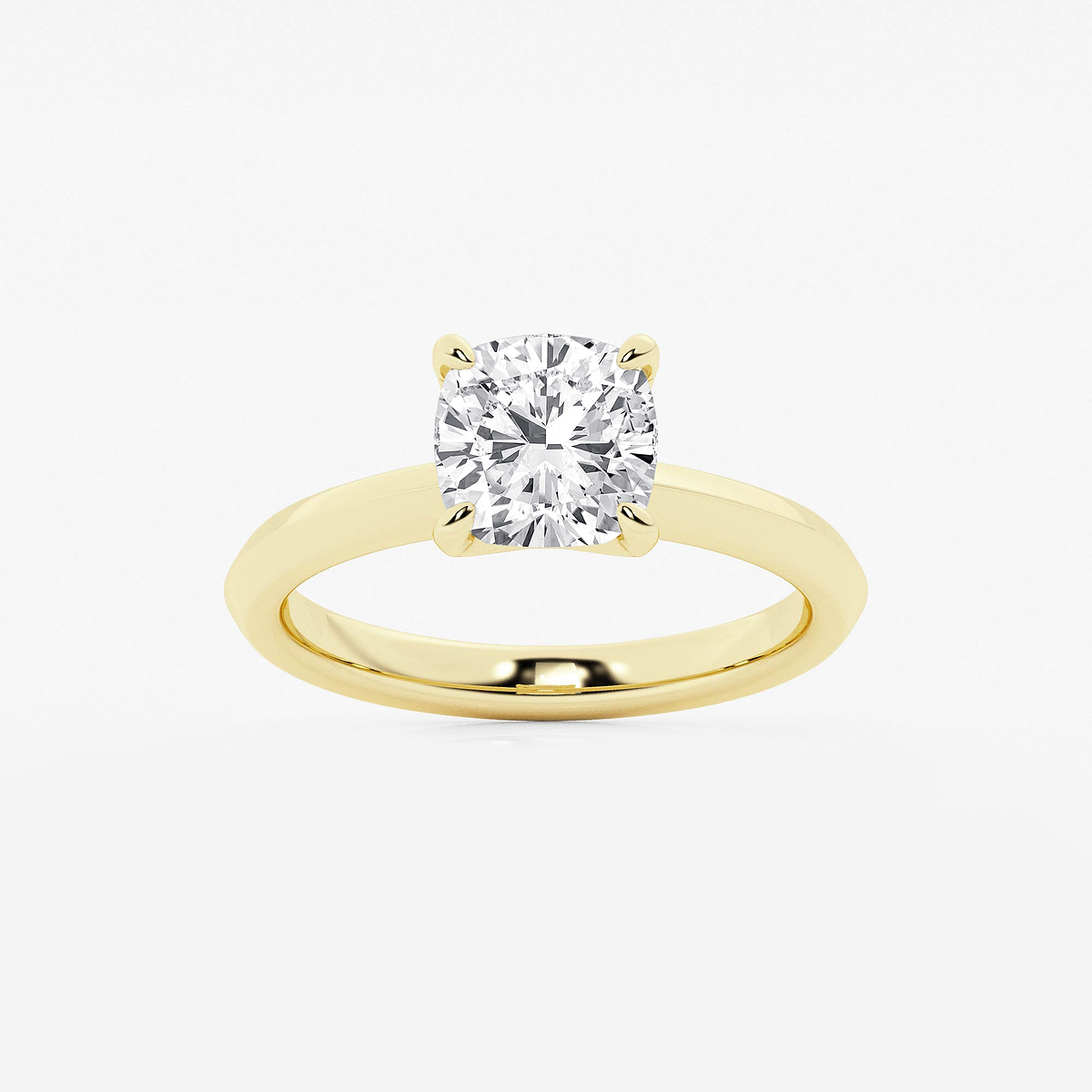 2 ctw Cushion Lab Grown Diamond Knife Edge Solitaire Engagement Ring