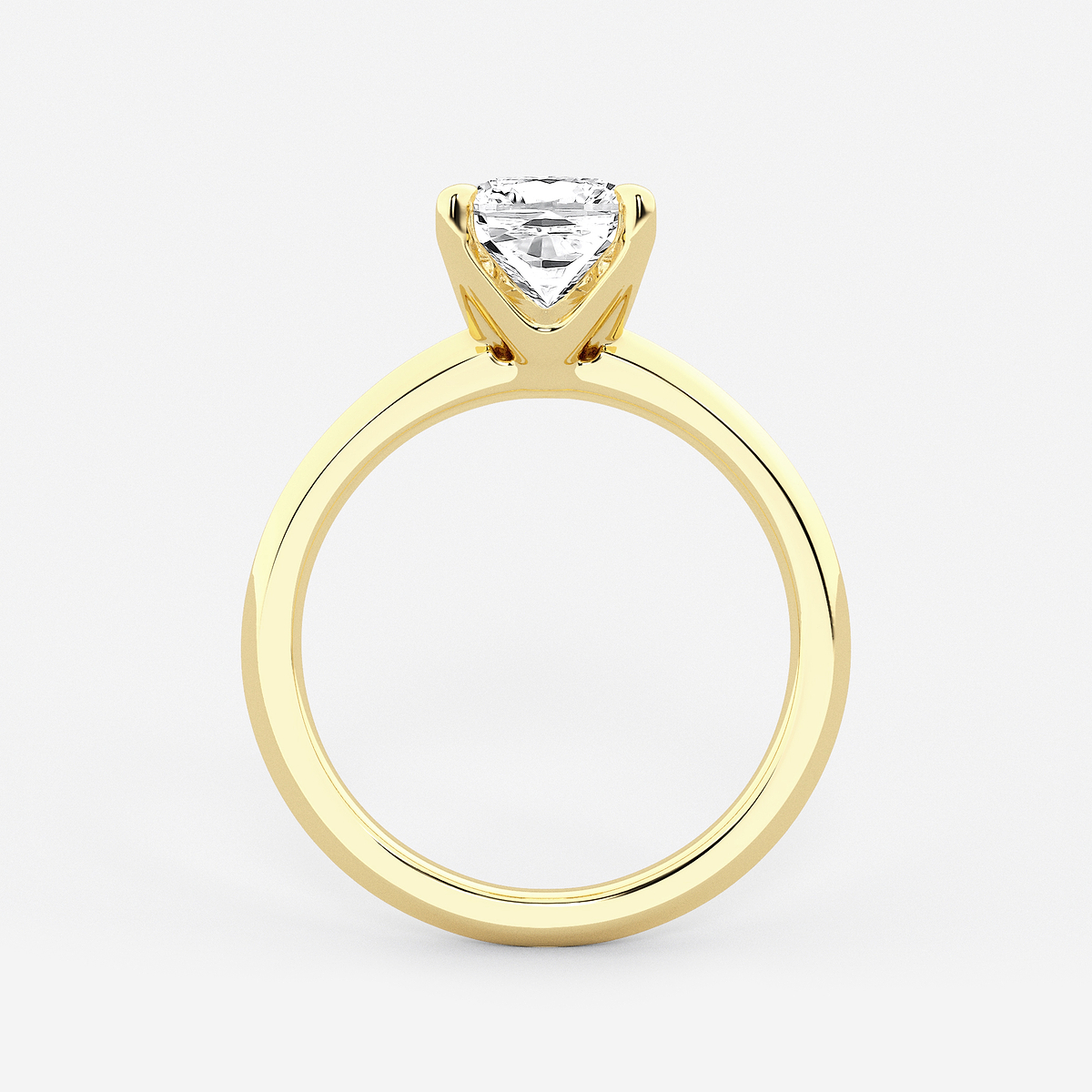 Additional Image 1 for  2 ctw Cushion Lab Grown Diamond Knife Edge Solitaire Engagement Ring