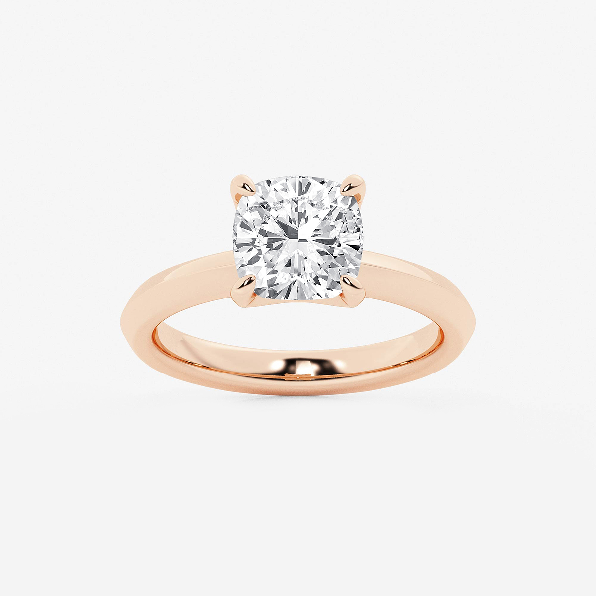2 1/2 ctw Cushion Lab Grown Diamond Knife Edge Solitaire Engagement Ring