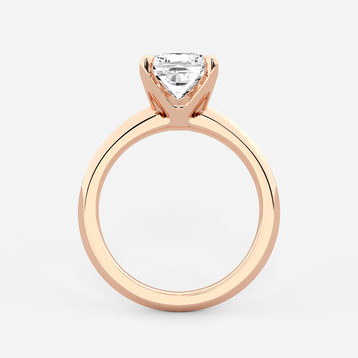 Additional Image 1 for  2 1/2 ctw Cushion Lab Grown Diamond Knife Edge Solitaire Engagement Ring
