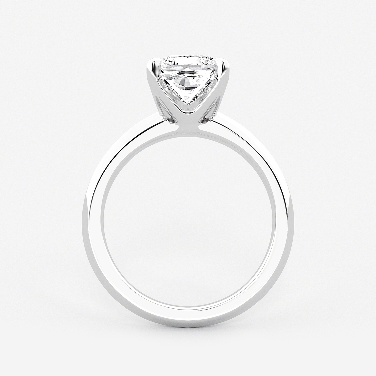Additional Image 1 for  2 1/2 ctw Cushion Lab Grown Diamond Knife Edge Solitaire Engagement Ring