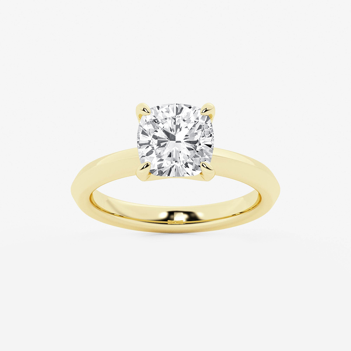 2 1/2 ctw Cushion Lab Grown Diamond Knife Edge Solitaire Engagement Ring