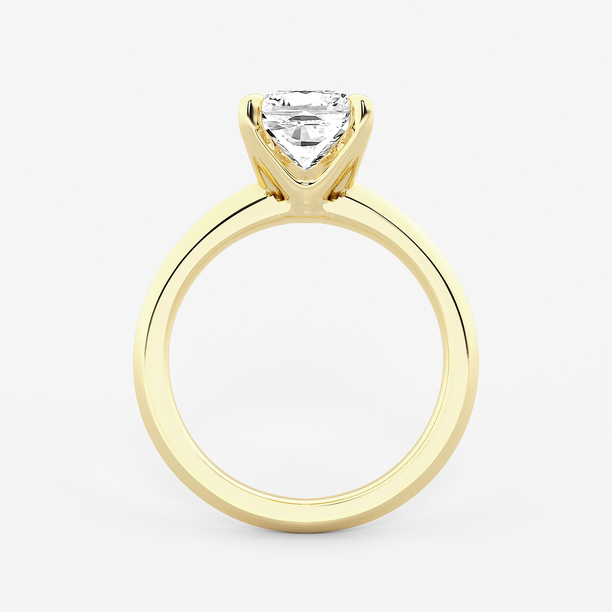 Additional Image 1 for  2 1/2 ctw Cushion Lab Grown Diamond Knife Edge Solitaire Engagement Ring