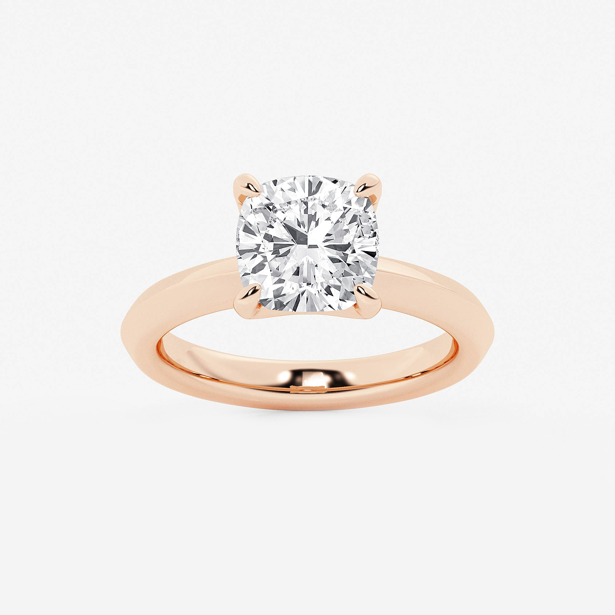 3 ctw Cushion Lab Grown Diamond Knife Edge Solitaire Engagement Ring