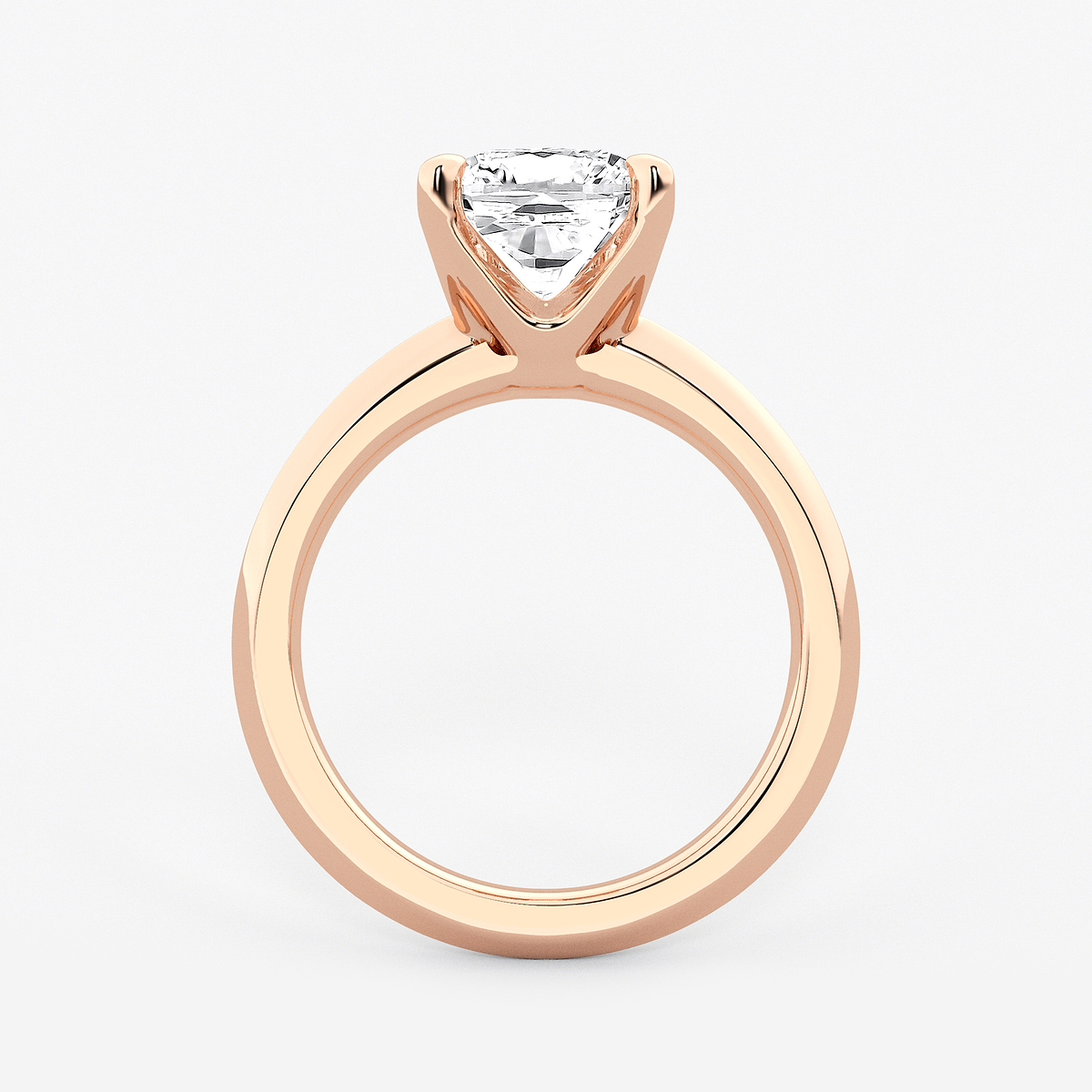 Additional Image 1 for  3 ctw Cushion Lab Grown Diamond Knife Edge Solitaire Engagement Ring