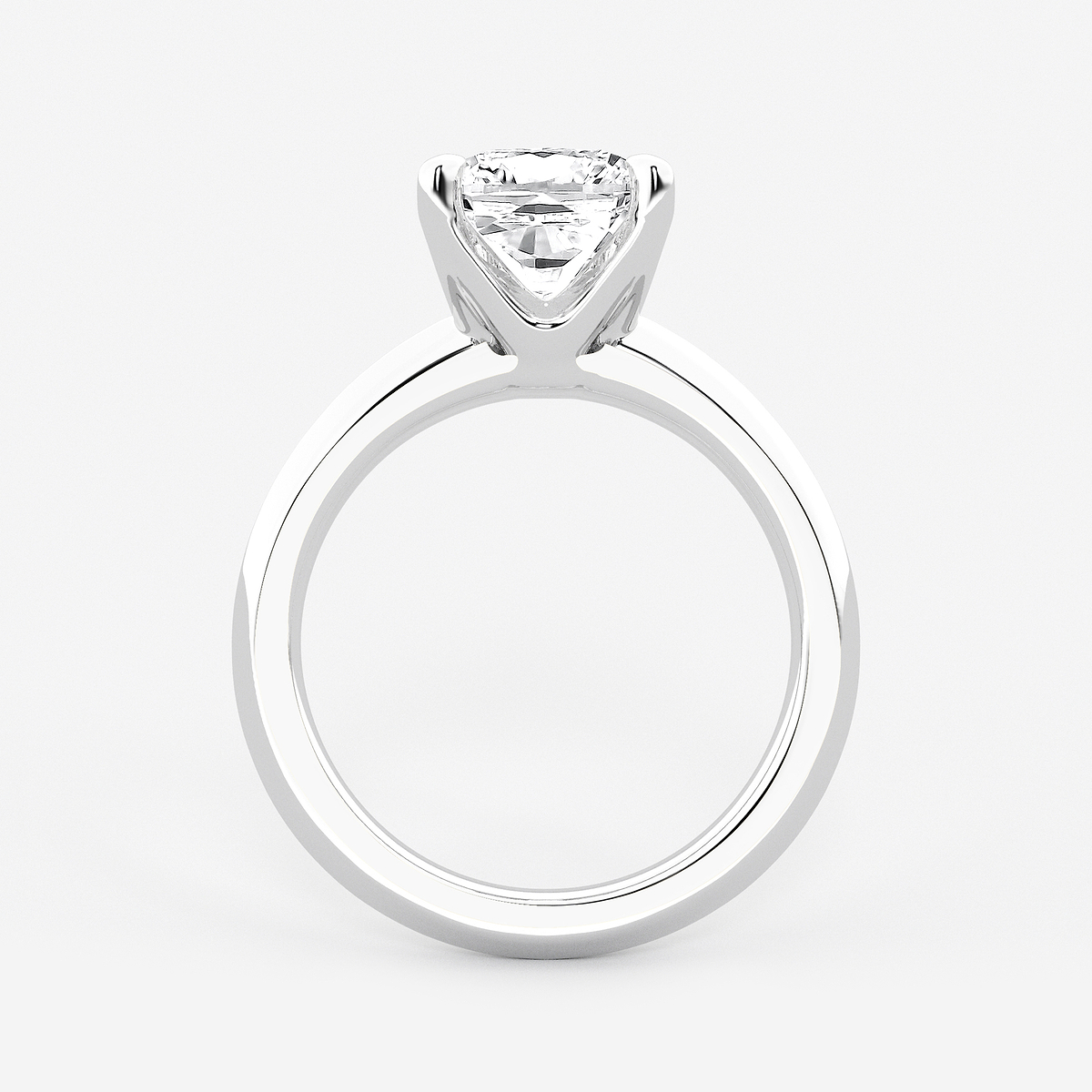 Additional Image 1 for  3 ctw Cushion Lab Grown Diamond Knife Edge Solitaire Engagement Ring