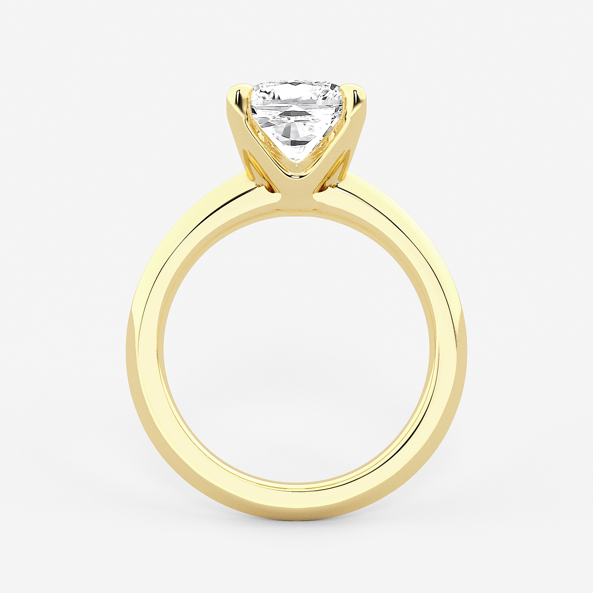 Additional Image 1 for  3 ctw Cushion Lab Grown Diamond Knife Edge Solitaire Engagement Ring