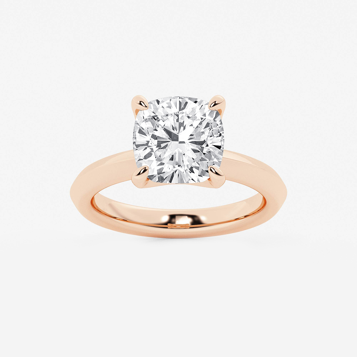4 ctw Cushion Lab Grown Diamond Knife Edge Solitaire Engagement Ring
