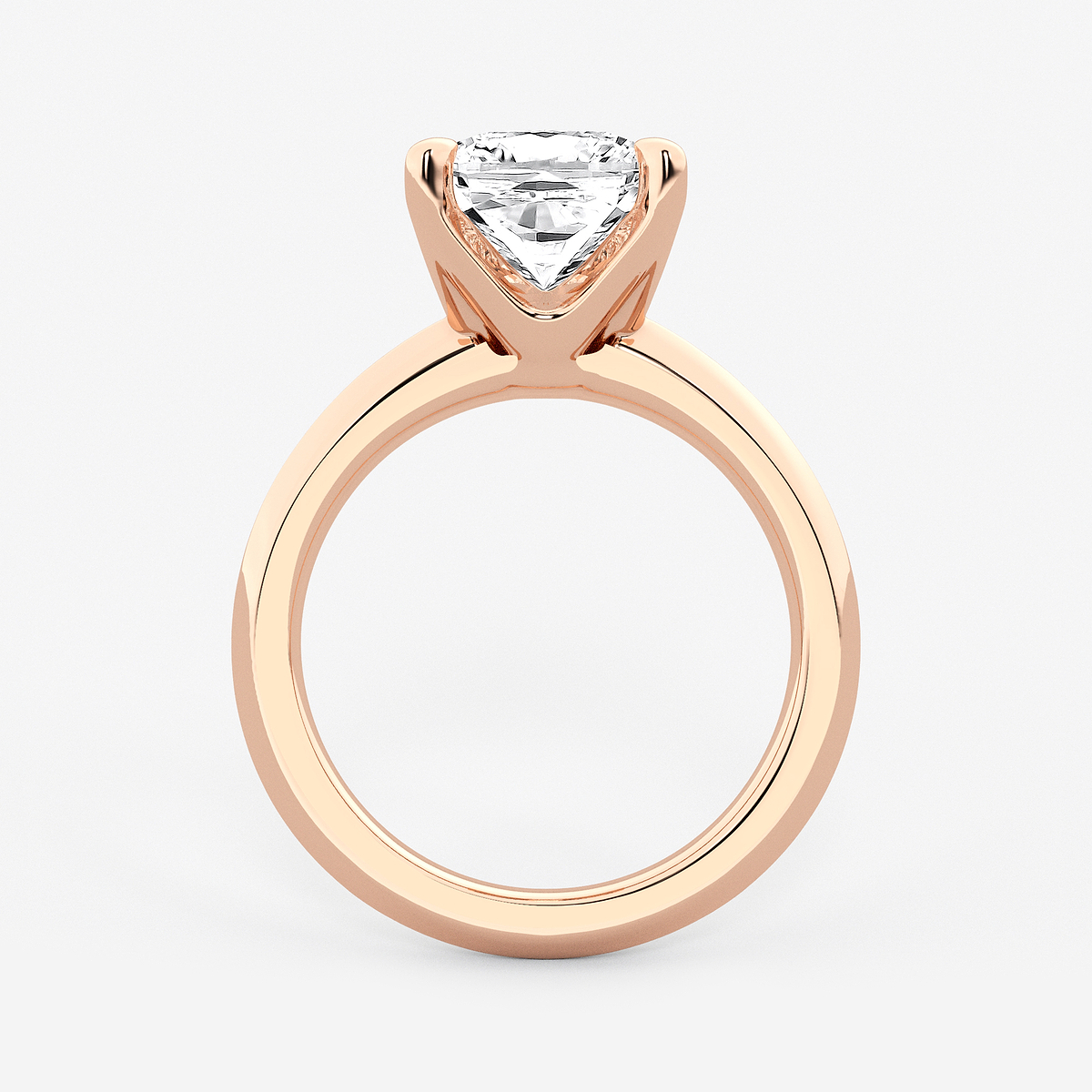 Additional Image 1 for  4 ctw Cushion Lab Grown Diamond Knife Edge Solitaire Engagement Ring