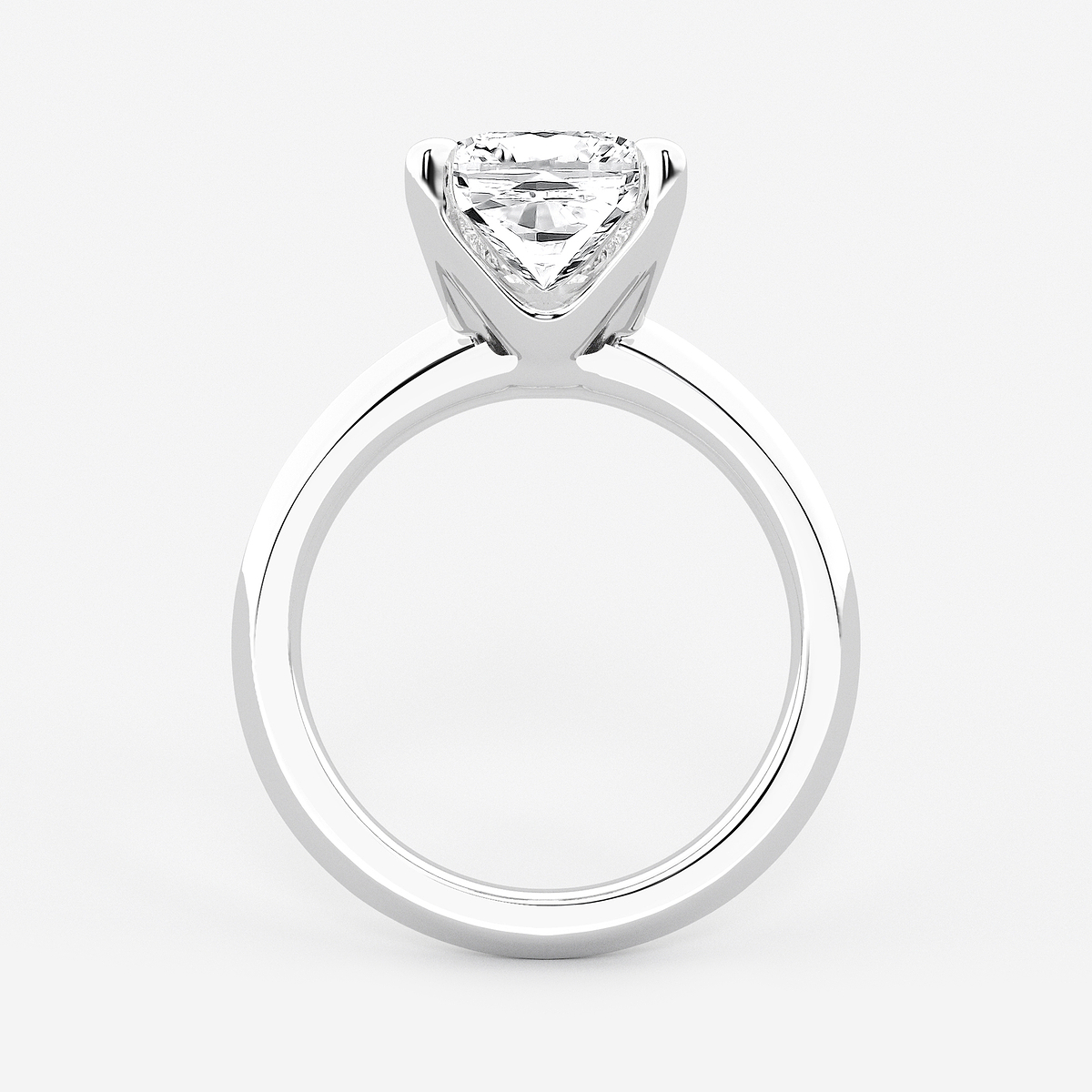 Additional Image 1 for  4 ctw Cushion Lab Grown Diamond Knife Edge Solitaire Engagement Ring