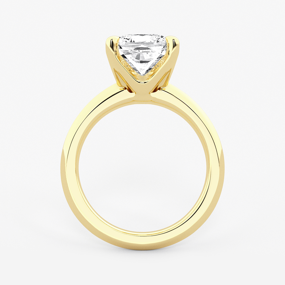 Additional Image 1 for  4 ctw Cushion Lab Grown Diamond Knife Edge Solitaire Engagement Ring