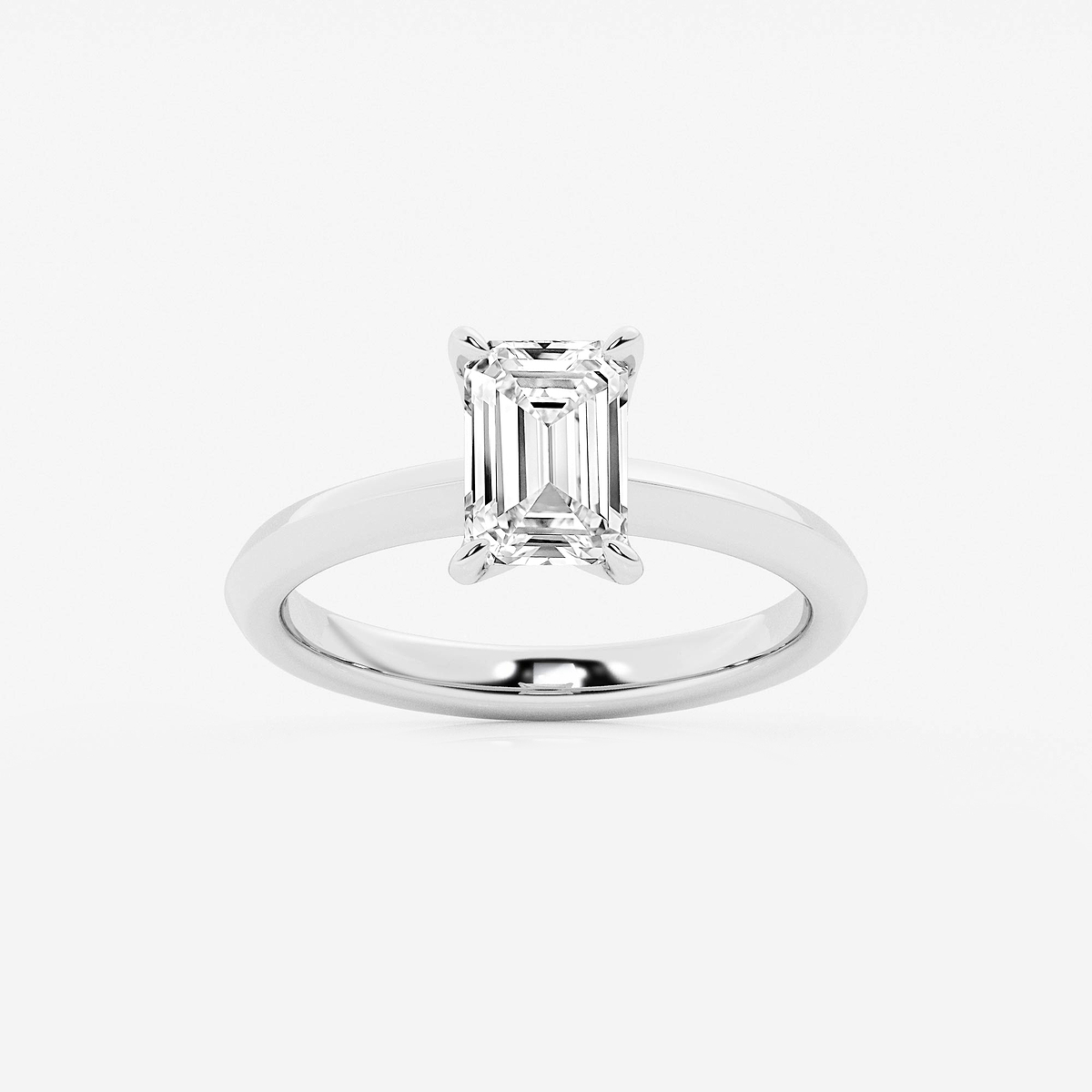 1 1/2 ctw Emerald Lab Grown Diamond Knife Edge Solitaire Engagement Ring
