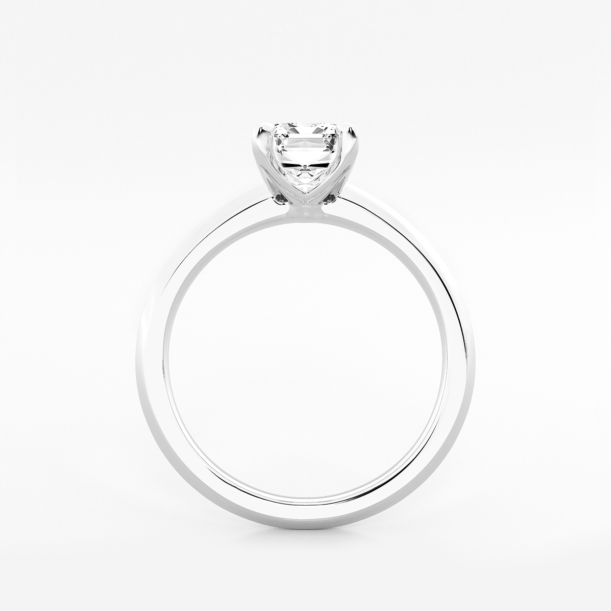Additional Image 1 for  1 1/2 ctw Emerald Lab Grown Diamond Knife Edge Solitaire Engagement Ring