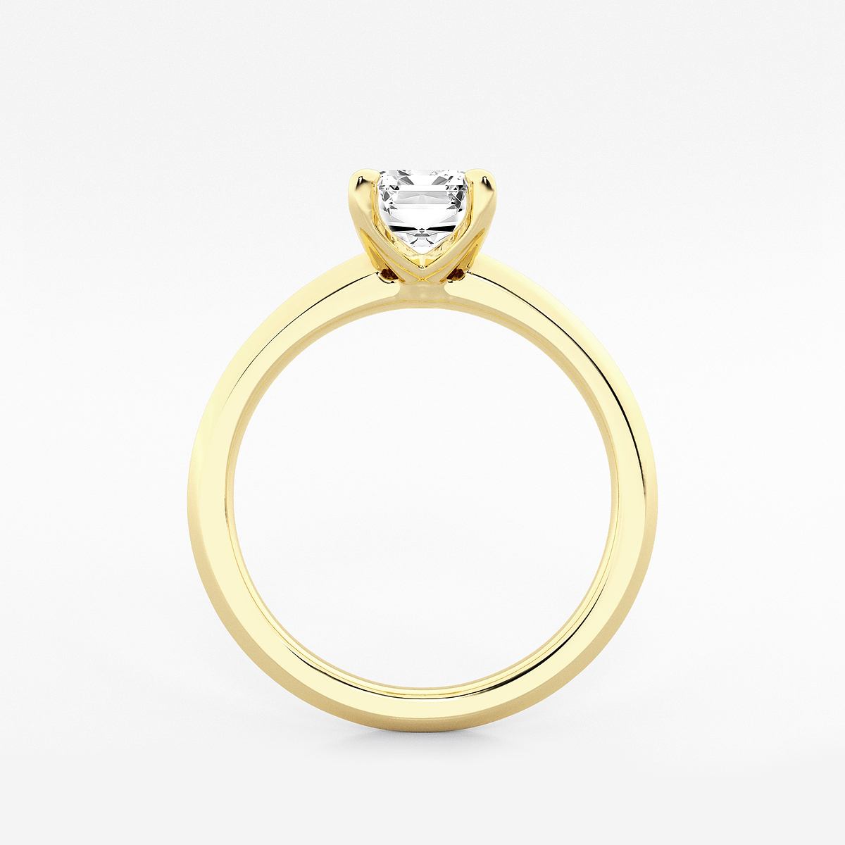 Additional Image 1 for  1 1/2 ctw Emerald Lab Grown Diamond Knife Edge Solitaire Engagement Ring