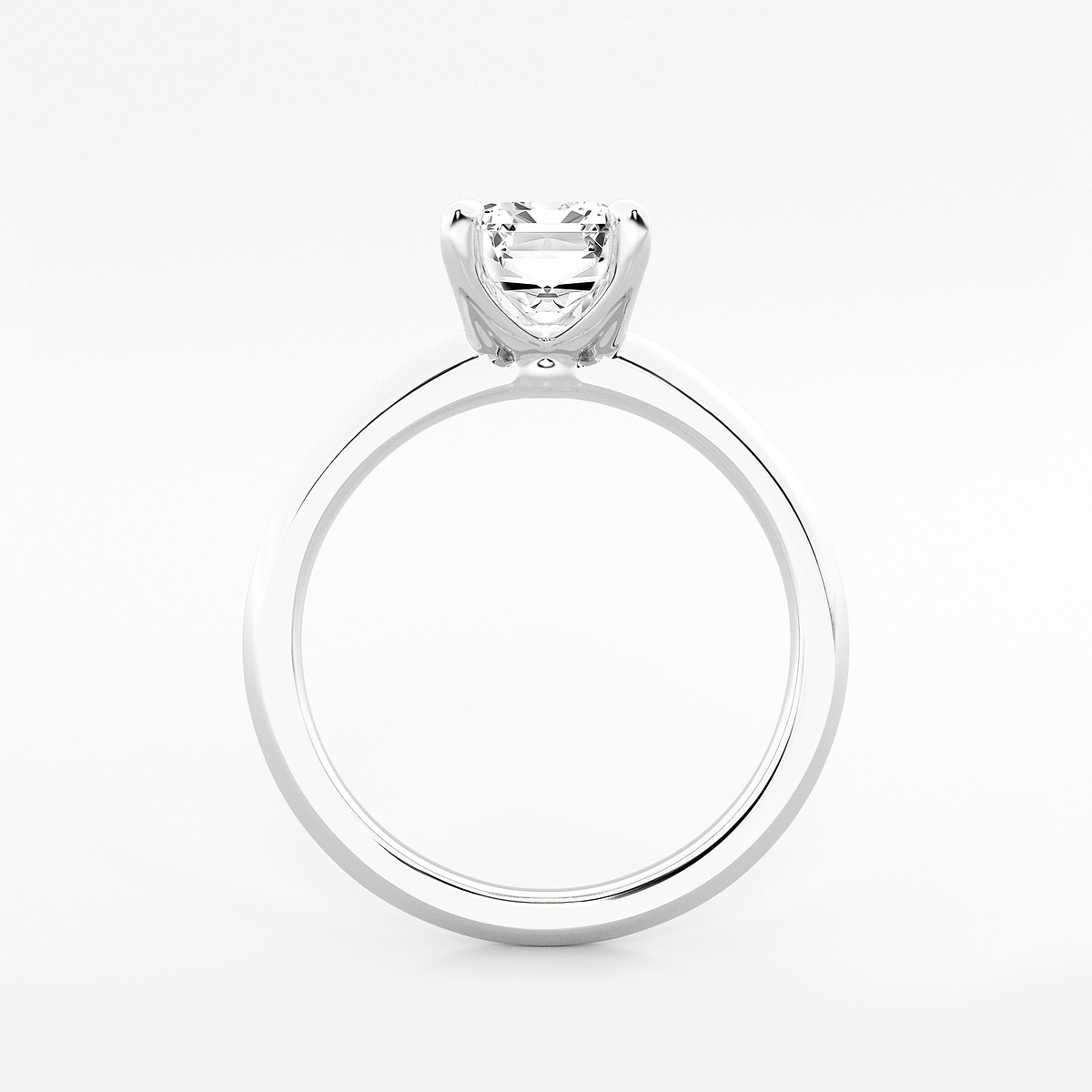 Additional Image 1 for  2 ctw Emerald Lab Grown Diamond Knife Edge Solitaire Engagement Ring