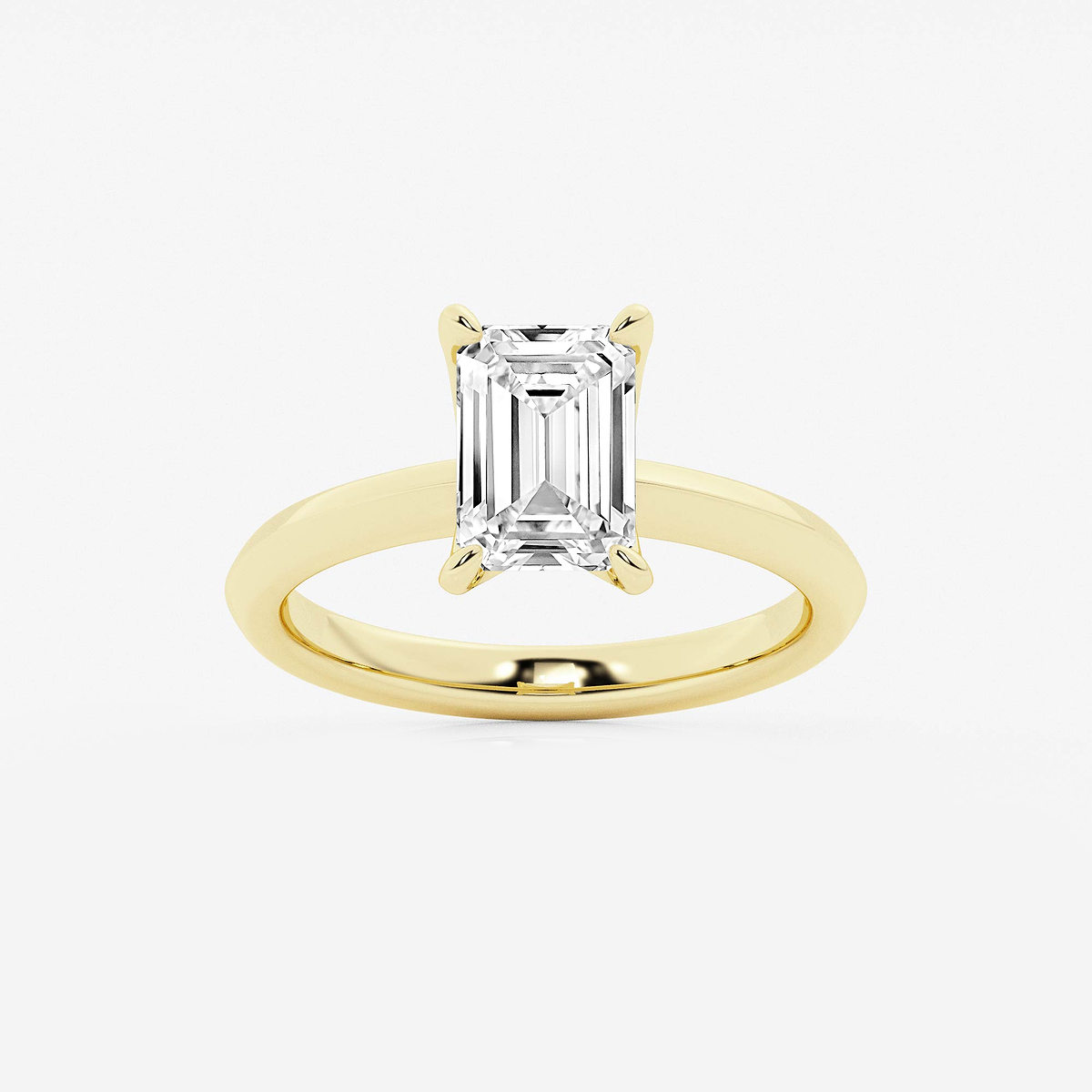 2 ctw Emerald Lab Grown Diamond Knife Edge Solitaire Engagement Ring