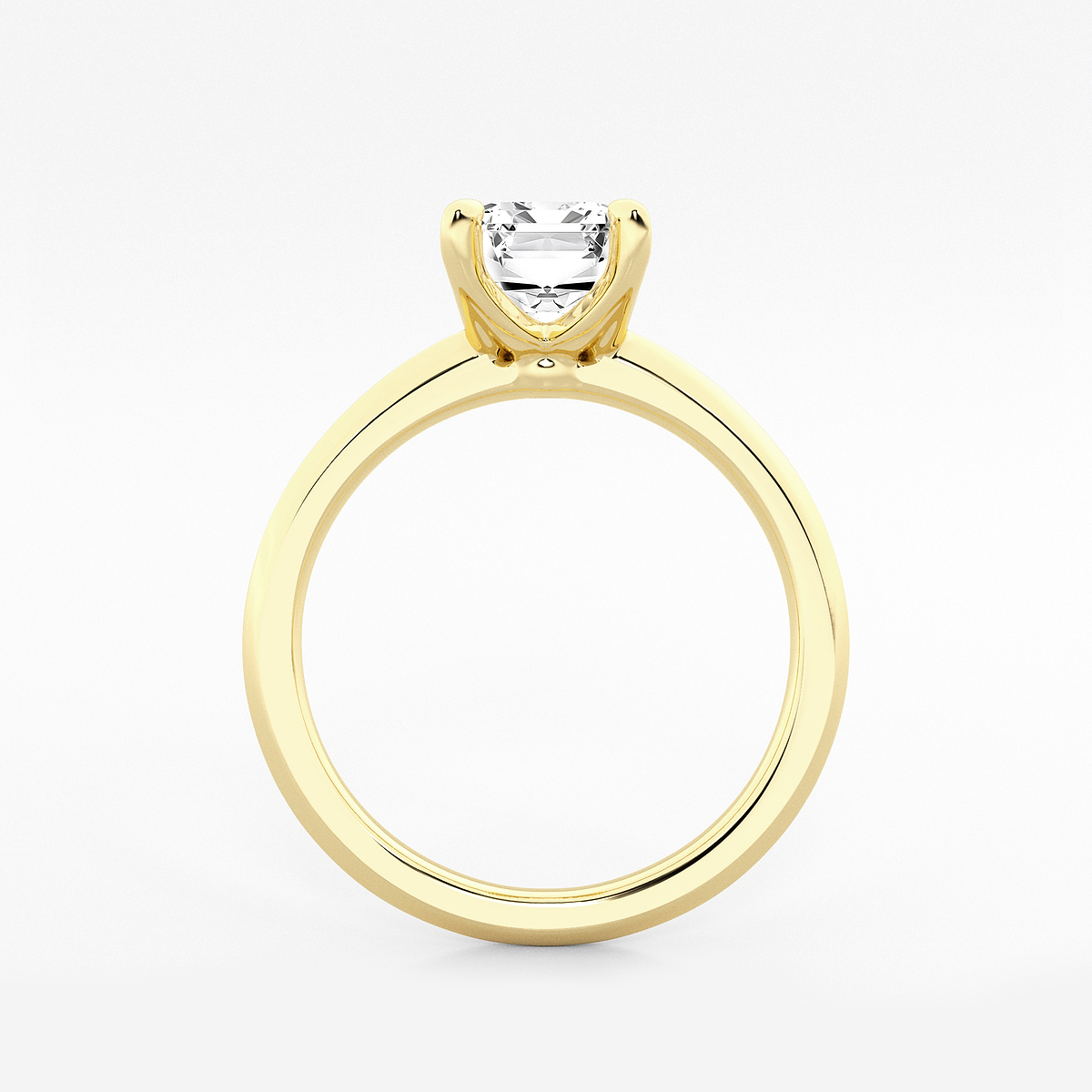 Additional Image 1 for  2 ctw Emerald Lab Grown Diamond Knife Edge Solitaire Engagement Ring