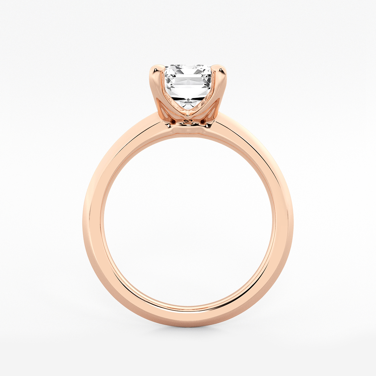 Additional Image 1 for  2 1/2 ctw Emerald Lab Grown Diamond Knife Edge Solitaire Engagement Ring