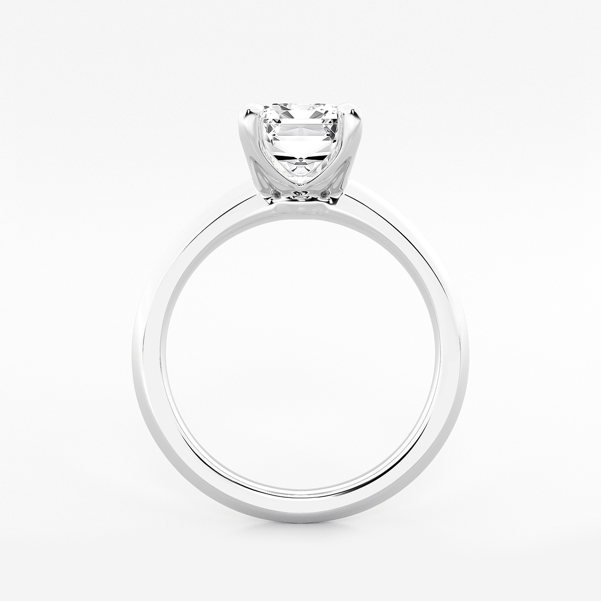 Additional Image 1 for  2 1/2 ctw Emerald Lab Grown Diamond Knife Edge Solitaire Engagement Ring