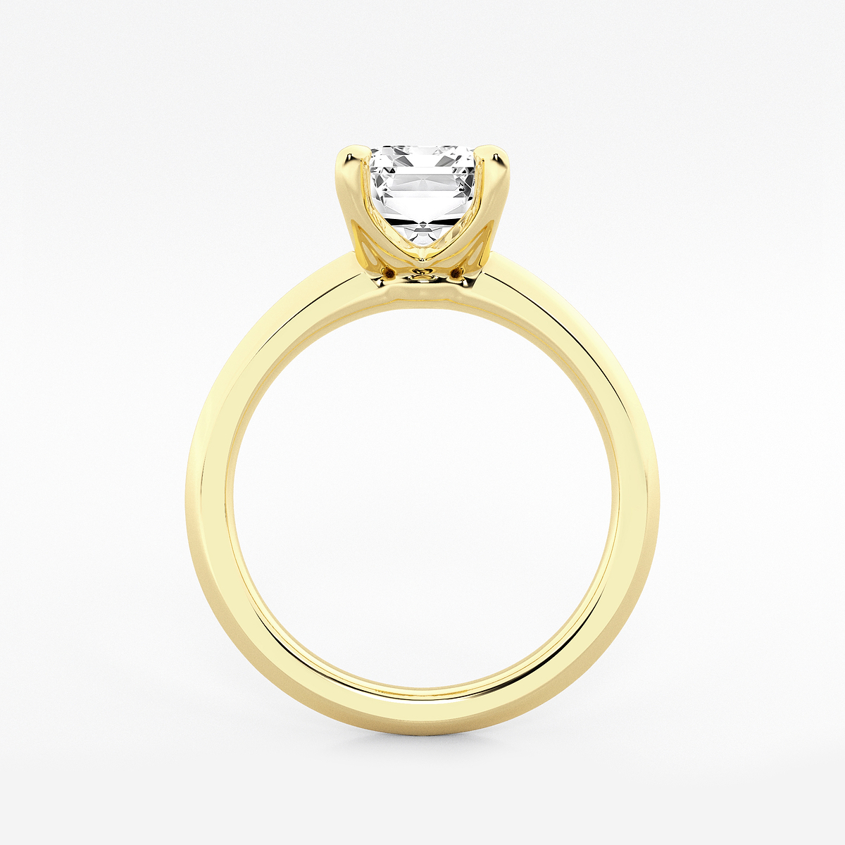 Additional Image 1 for  2 1/2 ctw Emerald Lab Grown Diamond Knife Edge Solitaire Engagement Ring