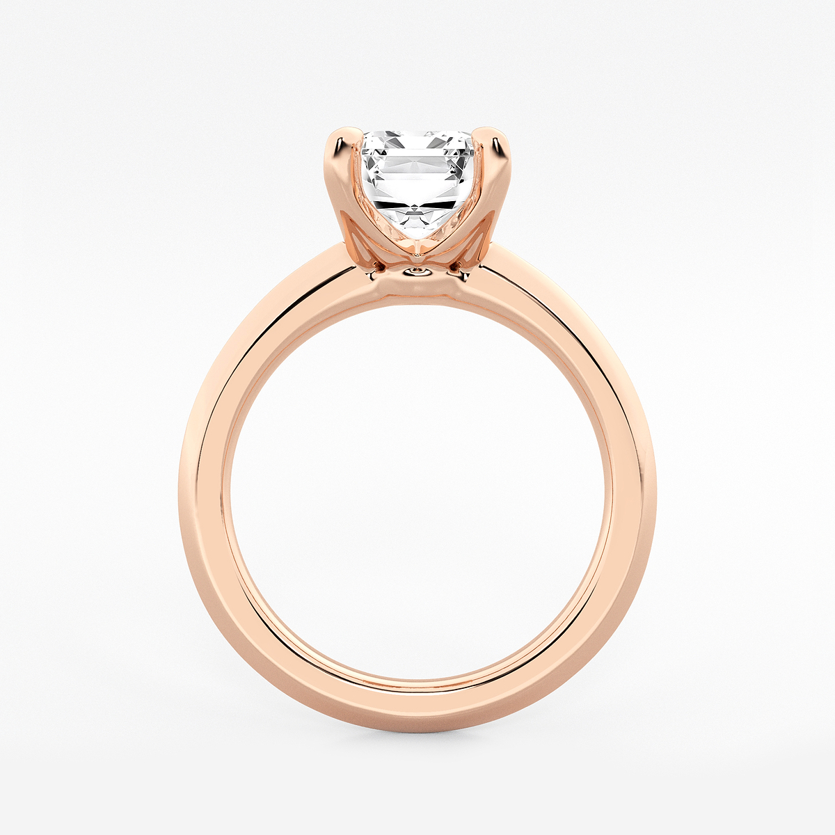 Additional Image 1 for  3 ctw Emerald Lab Grown Diamond Knife Edge Solitaire Engagement Ring