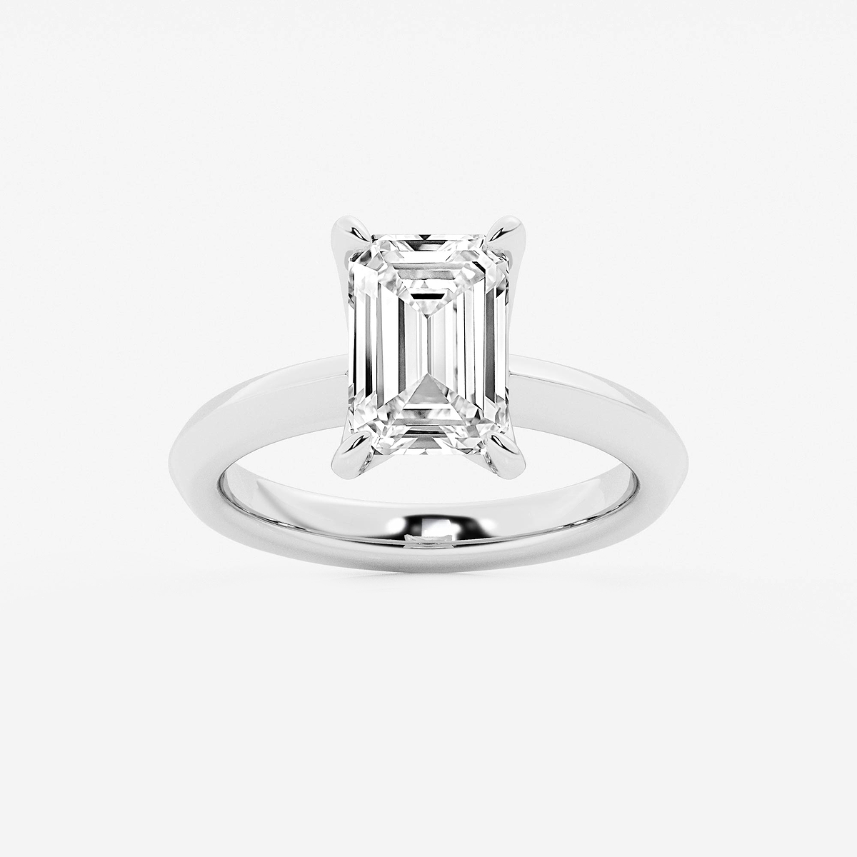 3 ctw Emerald Lab Grown Diamond Knife Edge Solitaire Engagement Ring