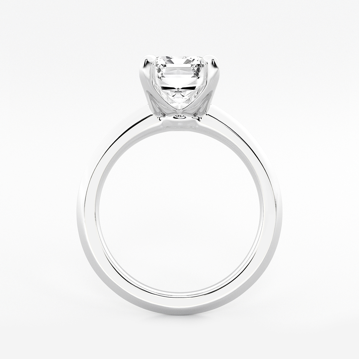 Additional Image 1 for  3 ctw Emerald Lab Grown Diamond Knife Edge Solitaire Engagement Ring