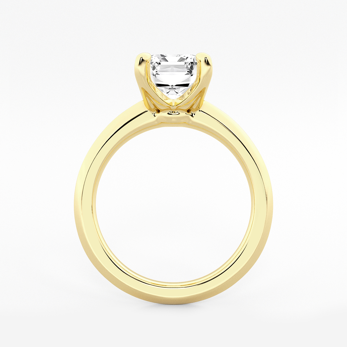 Additional Image 1 for  3 ctw Emerald Lab Grown Diamond Knife Edge Solitaire Engagement Ring