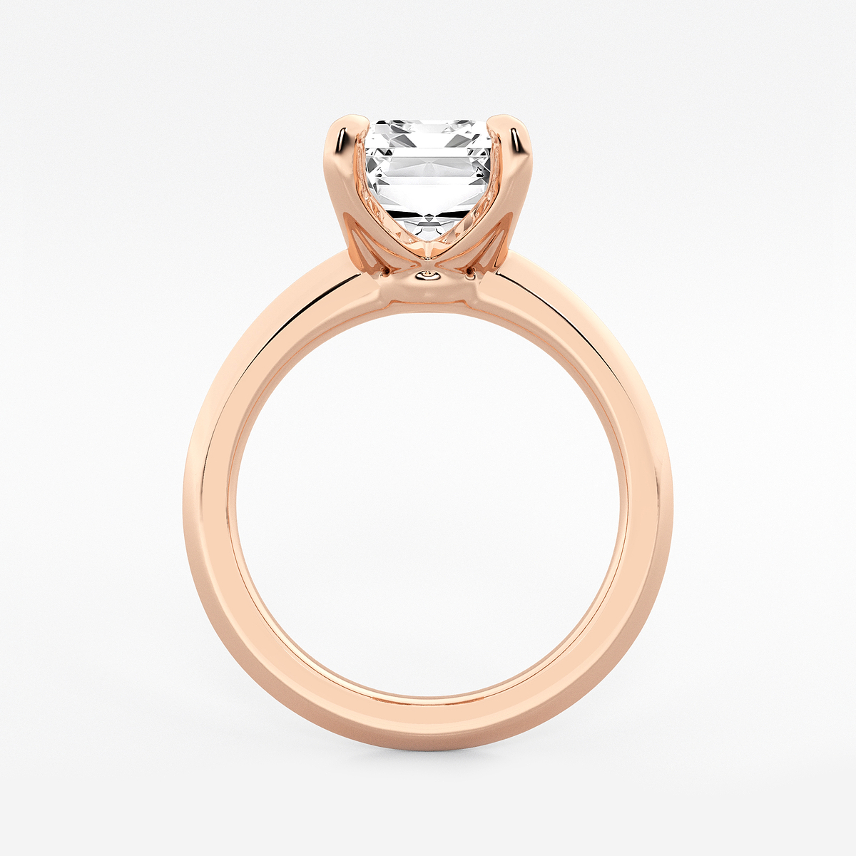 Additional Image 1 for  4 ctw Emerald Lab Grown Diamond Knife Edge Solitaire Engagement Ring