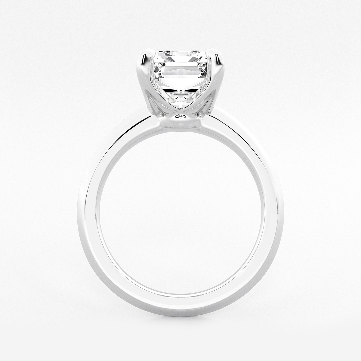 Additional Image 1 for  4 ctw Emerald Lab Grown Diamond Knife Edge Solitaire Engagement Ring