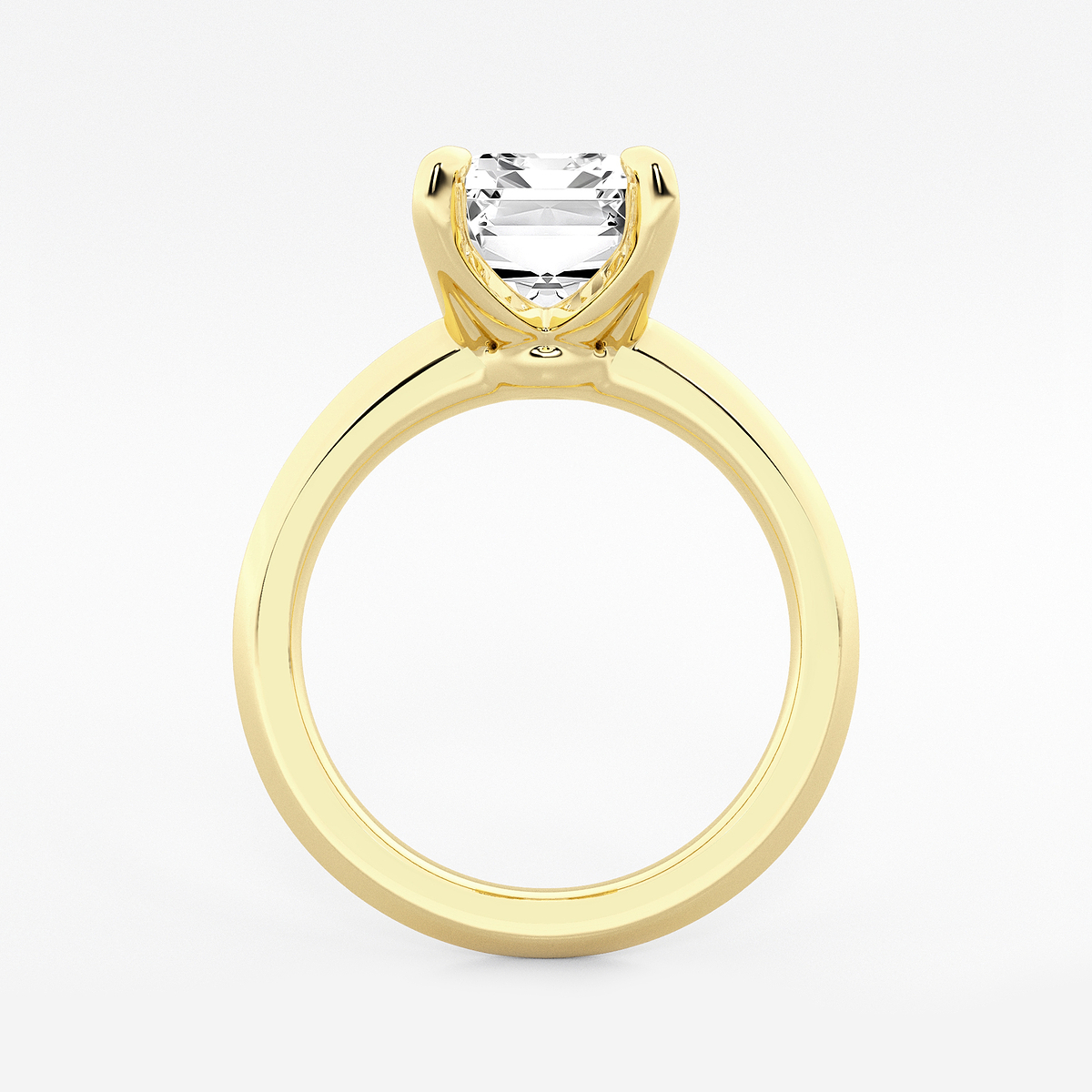Additional Image 1 for  4 ctw Emerald Lab Grown Diamond Knife Edge Solitaire Engagement Ring
