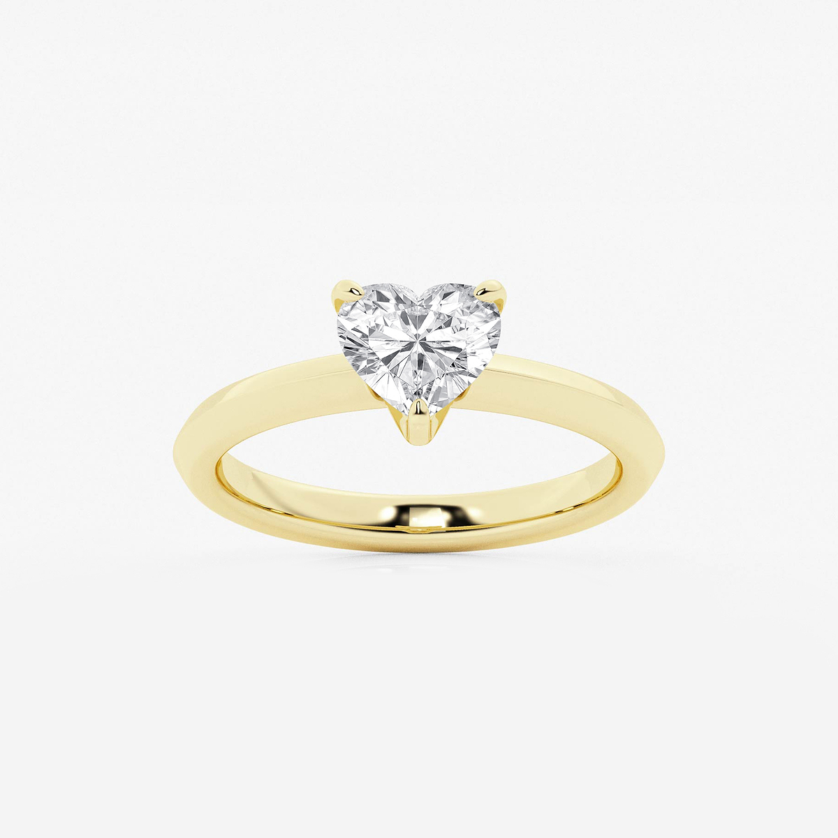1 ctw Heart Lab Grown Diamond Knife Edge Solitaire Engagement Ring