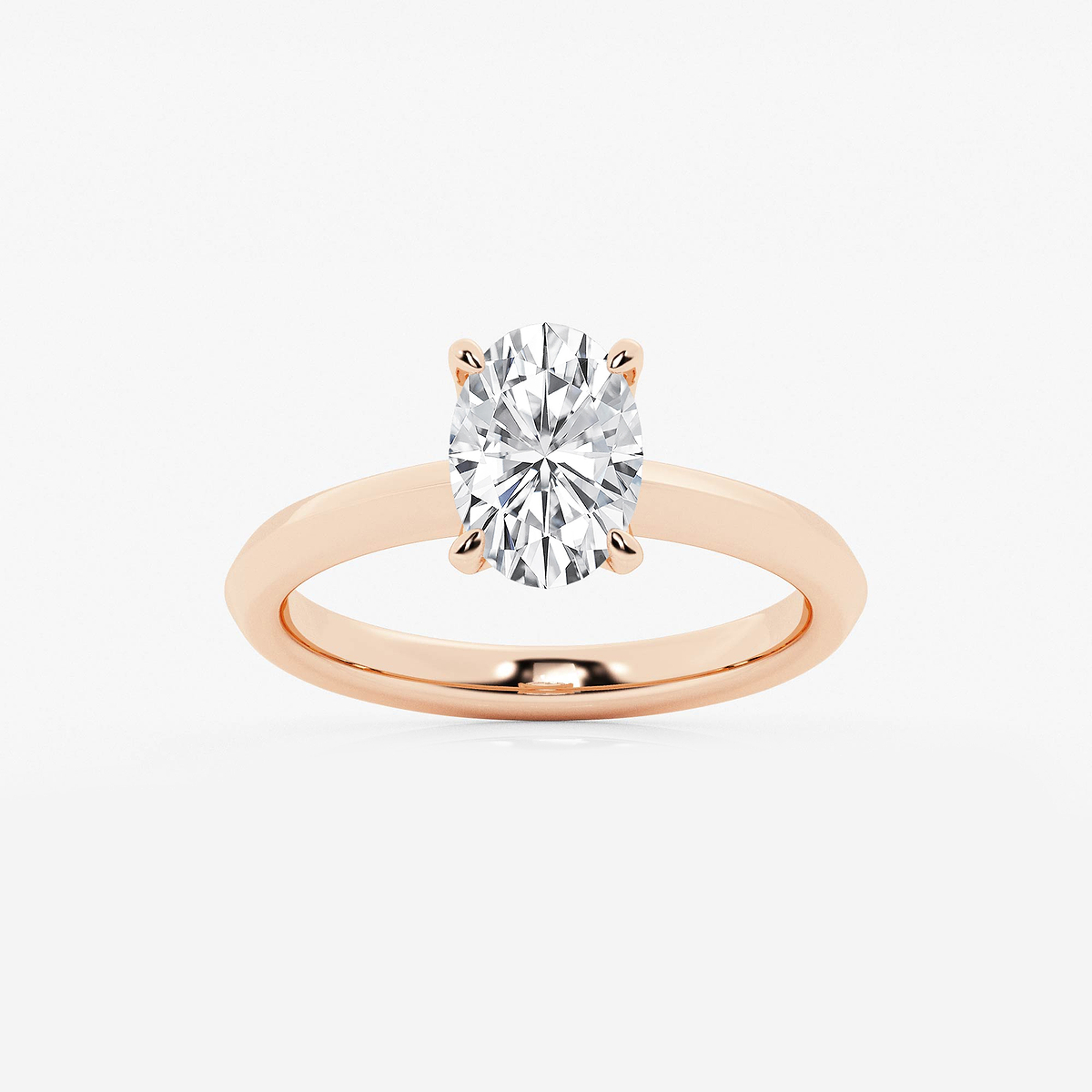 1 1/2 ctw Oval Lab Grown Diamond Knife Edge Solitaire Engagement Ring