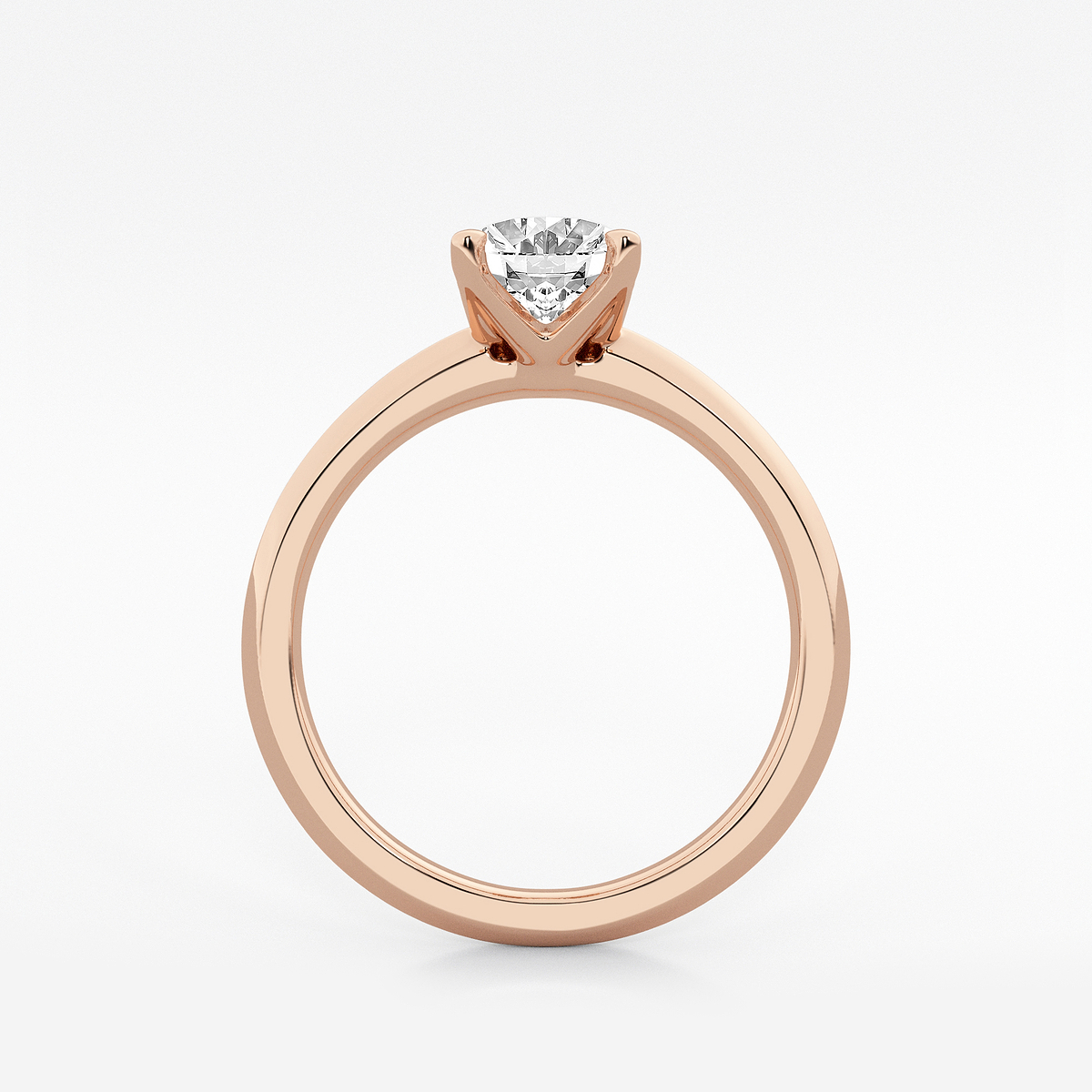 Additional Image 1 for  1 1/2 ctw Oval Lab Grown Diamond Knife Edge Solitaire Engagement Ring