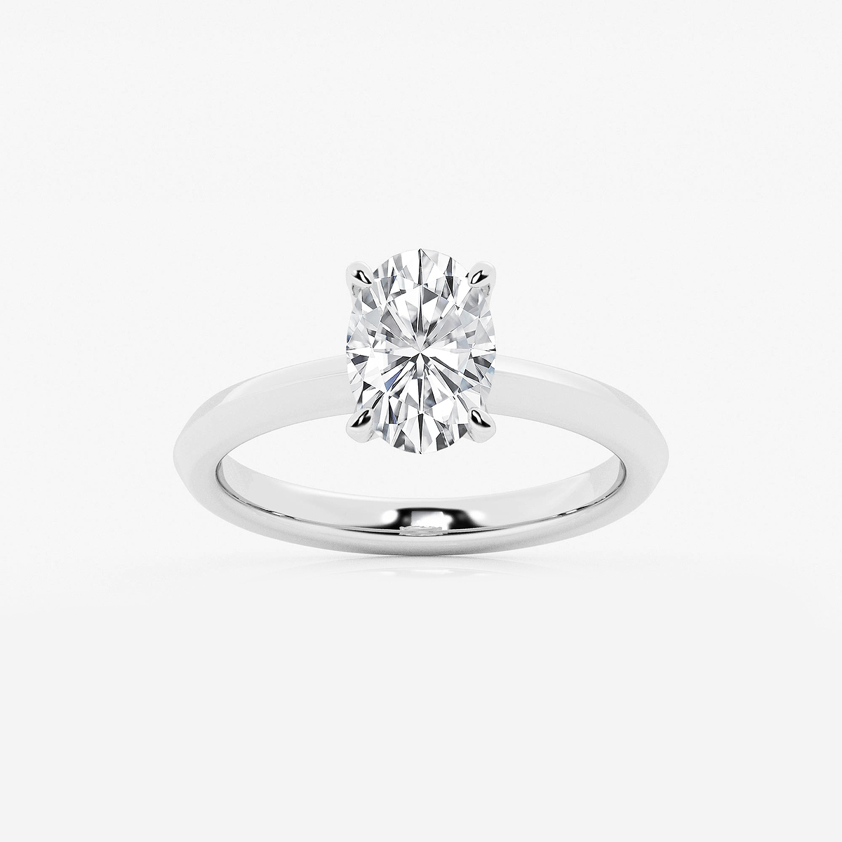 1 1/2 ctw Oval Lab Grown Diamond Knife Edge Solitaire Engagement Ring