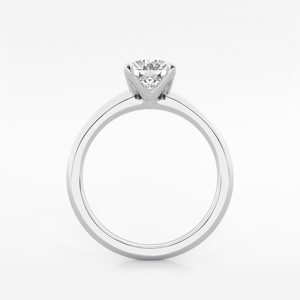 Additional Image 1 for  1 1/2 ctw Oval Lab Grown Diamond Knife Edge Solitaire Engagement Ring