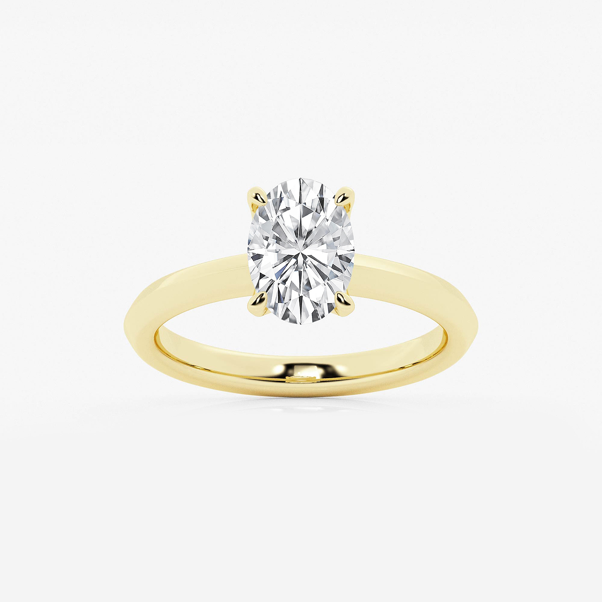 1 1/2 ctw Oval Lab Grown Diamond Knife Edge Solitaire Engagement Ring