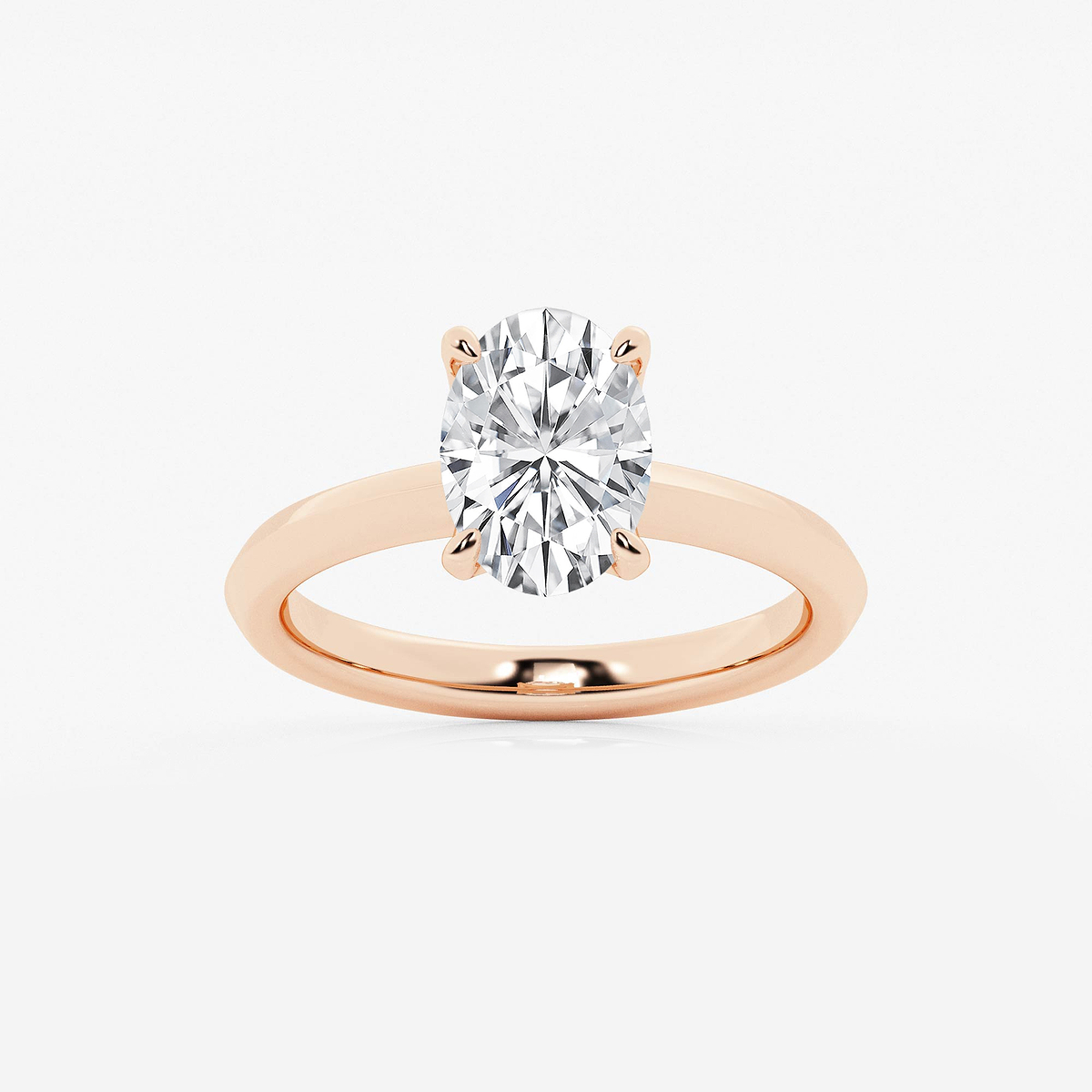 2 ctw Oval Lab Grown Diamond Knife Edge Solitaire Engagement Ring