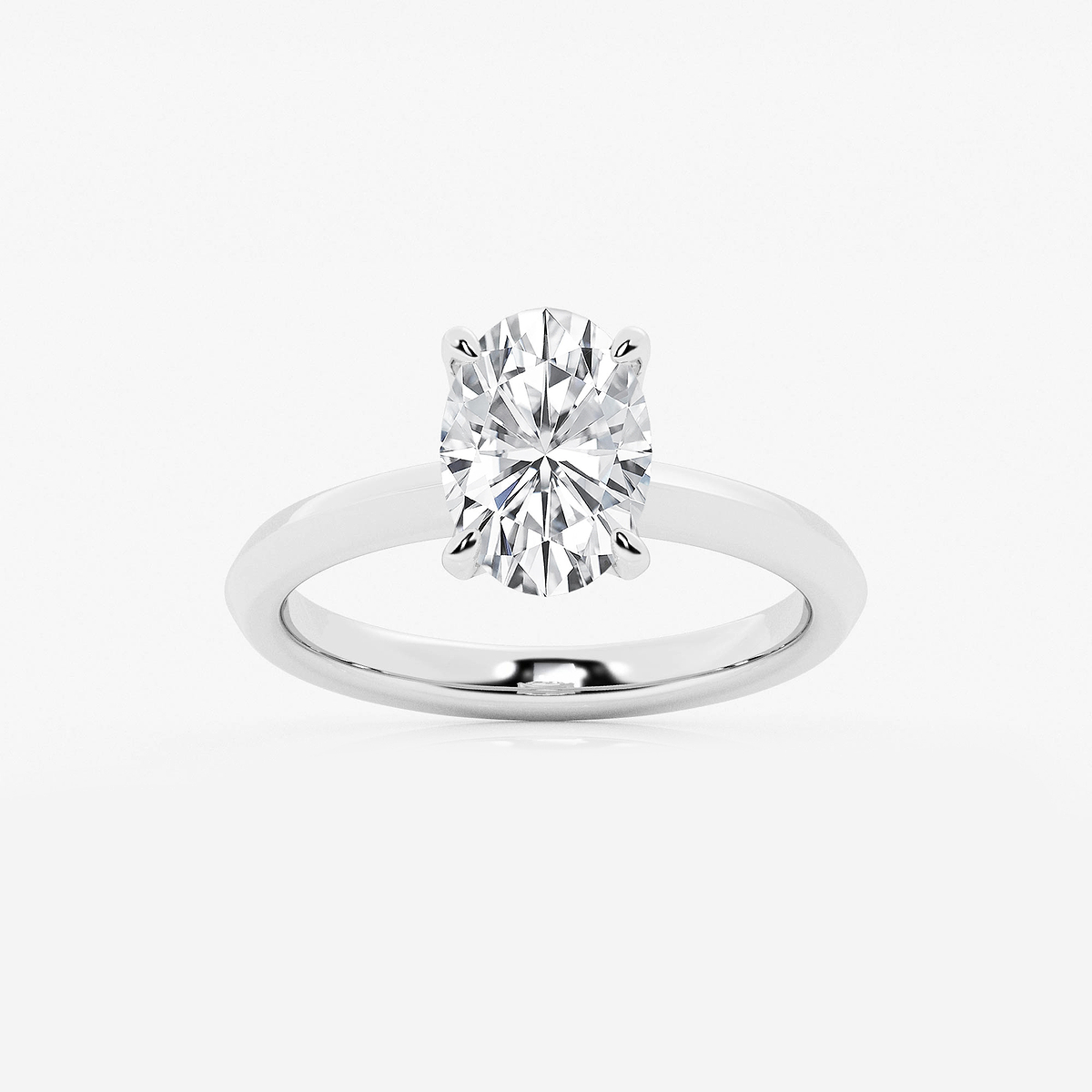 2 ctw Oval Lab Grown Diamond Knife Edge Solitaire Engagement Ring