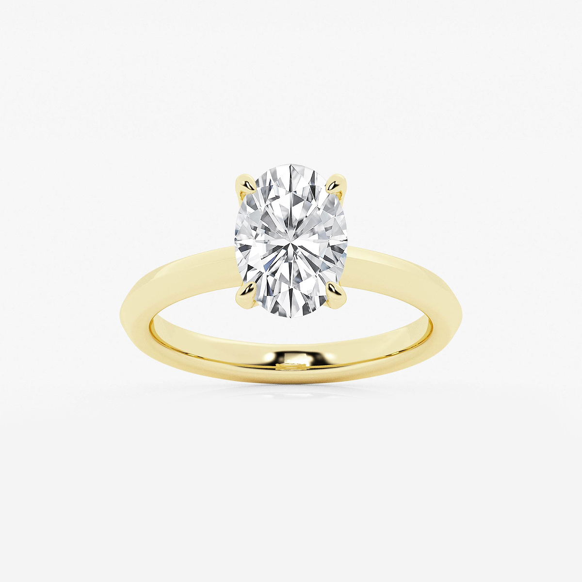 2 ctw Oval Lab Grown Diamond Knife Edge Solitaire Engagement Ring