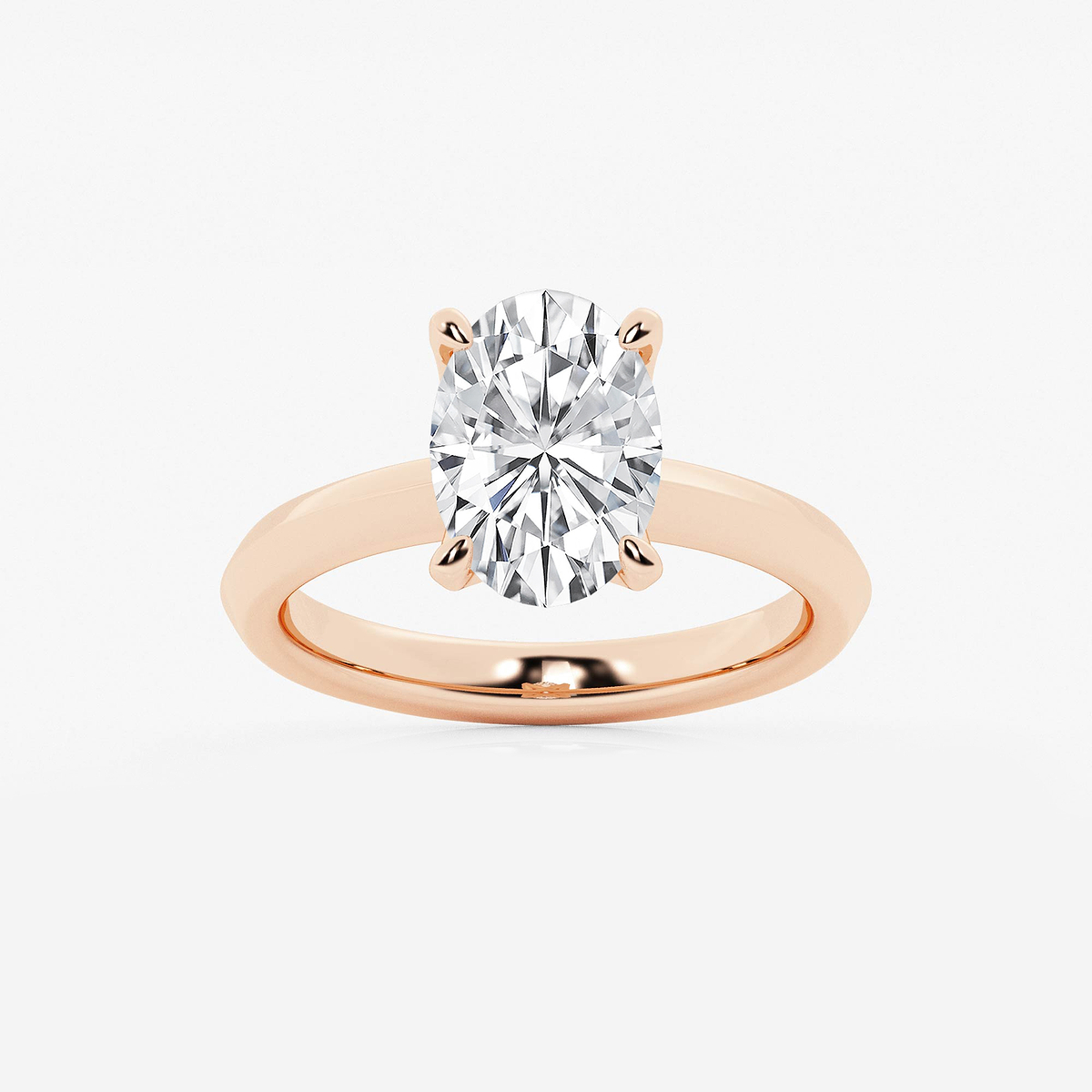 2 1/2 ctw Oval Lab Grown Diamond Knife Edge Solitaire Engagement Ring