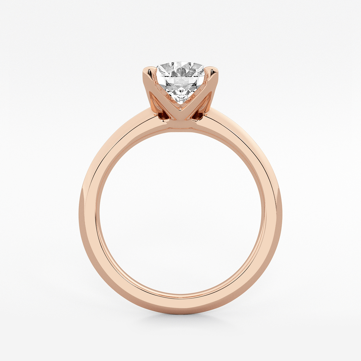 Additional Image 1 for  2 1/2 ctw Oval Lab Grown Diamond Knife Edge Solitaire Engagement Ring