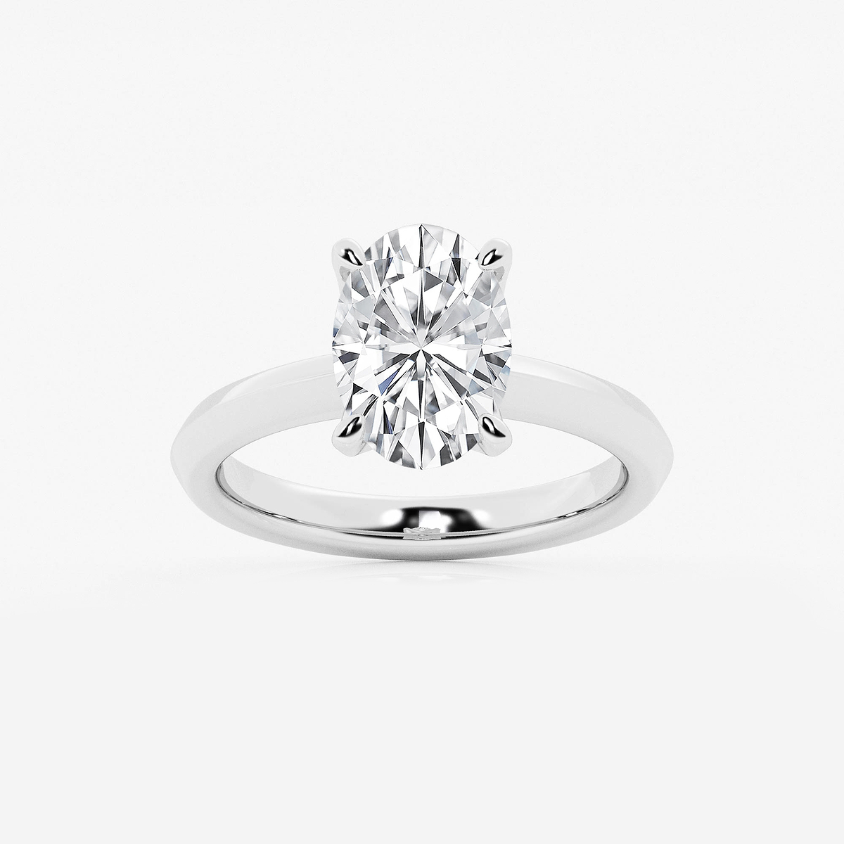 2 1/2 ctw Oval Lab Grown Diamond Knife Edge Solitaire Engagement Ring