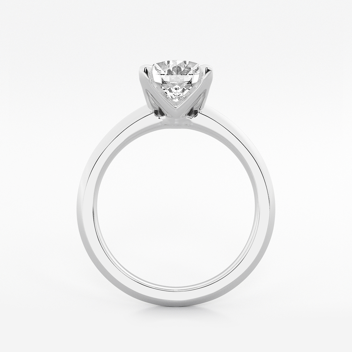 Additional Image 1 for  2 1/2 ctw Oval Lab Grown Diamond Knife Edge Solitaire Engagement Ring