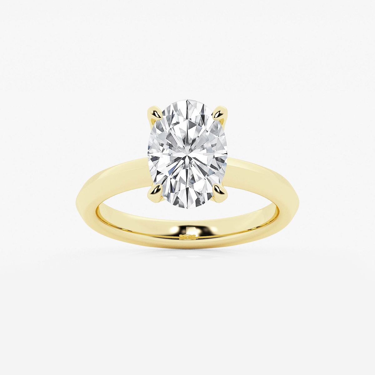 2 1/2 ctw Oval Lab Grown Diamond Knife Edge Solitaire Engagement Ring