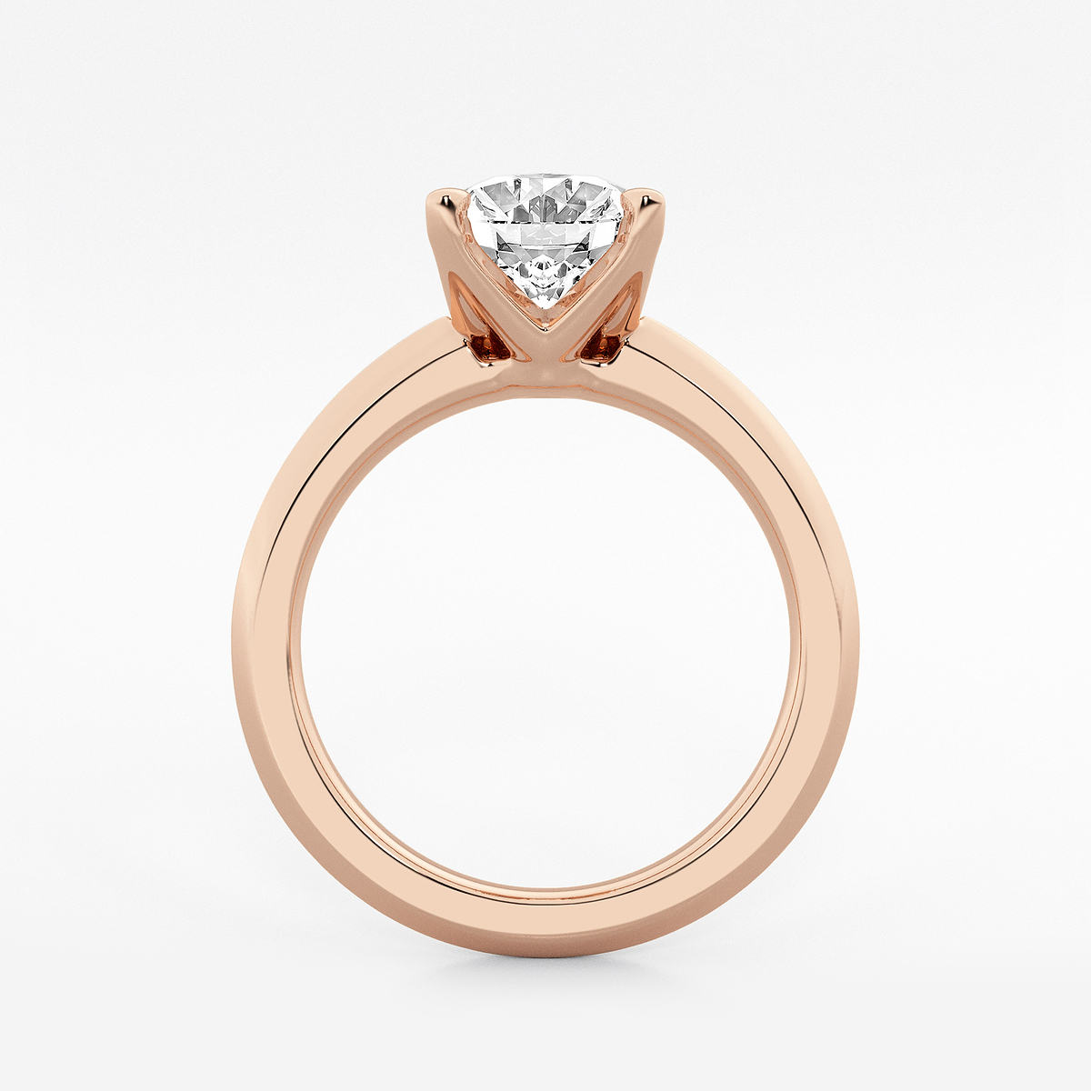 Additional Image 1 for  3 ctw Oval Lab Grown Diamond Knife Edge Solitaire Engagement Ring